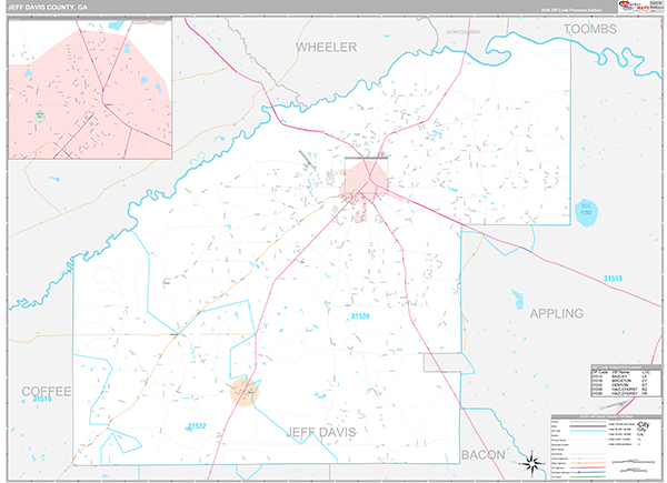 Jeff Davis County, GA Zip Code Map